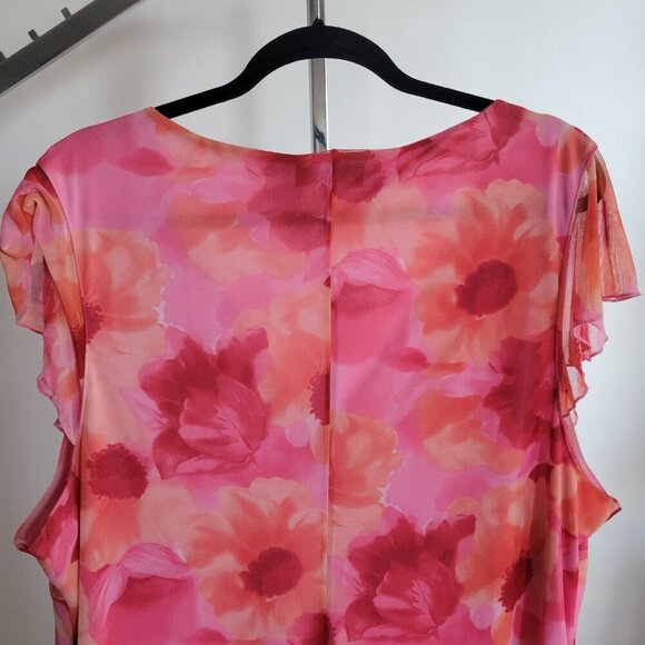 Ashley Stewart Pink Floral Print Midi Dress (Size: 26) - Picture 10 of 15